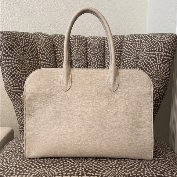 Claudia Firenze Off White Cream Leather XL Tote Bag - Picture 5 of 15